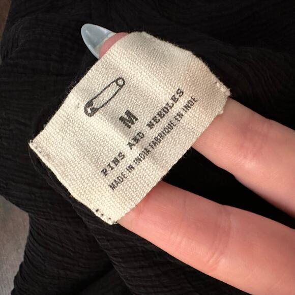 Pins & Needles UO black semi-sheer backless tank top size M - Picture 7 of 12